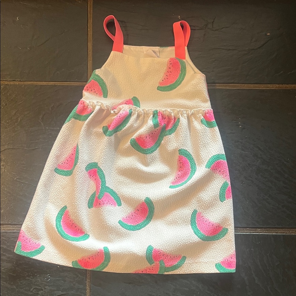 Zara White Summer Dress with Watermelon Print
